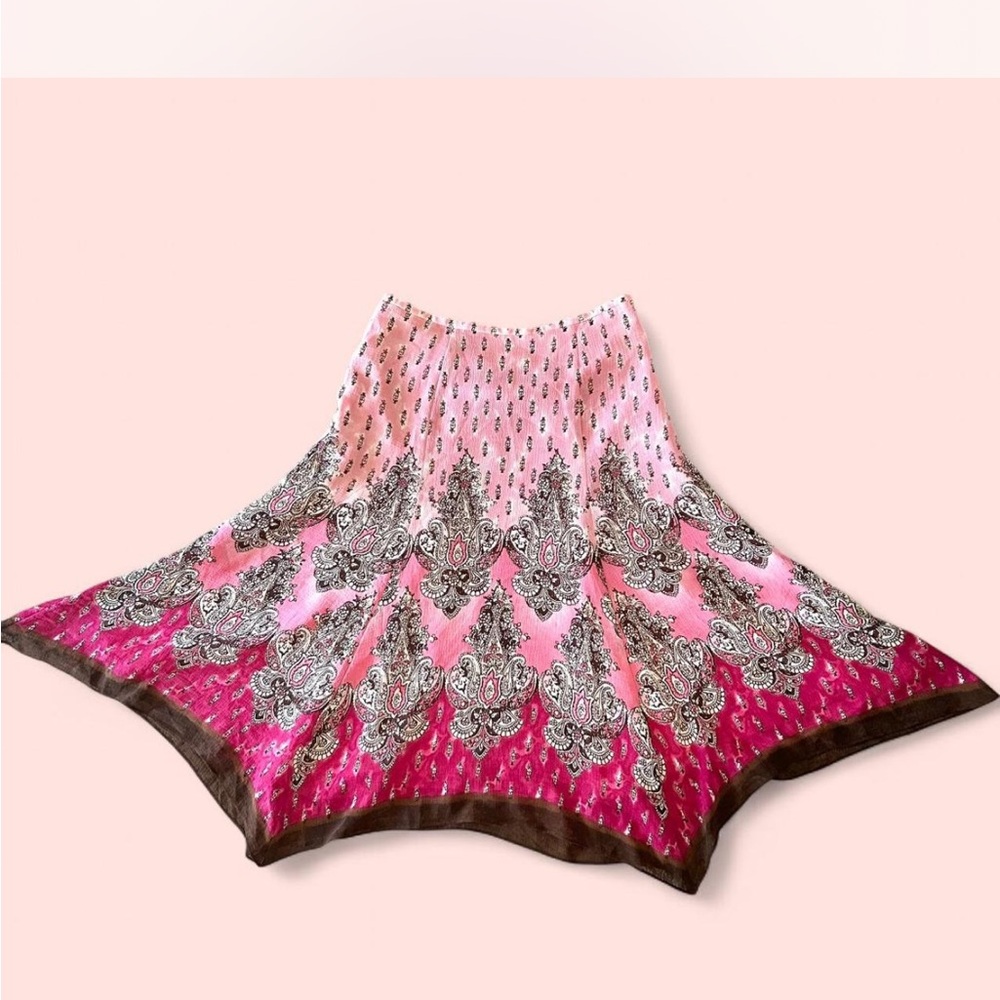 Emma James Pink Skirt with Brown Accents
